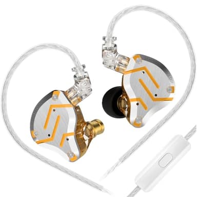 Yinyoo KZ ZS10 Pro Auricolari con filo con Microfono, Cuffie Cablate HIFI per Gaming, Custodia in Lega d'Alluminio, IEM Ibridi 4BA+1DD per Musicisti con Cavo 2 Pin 3.5mm