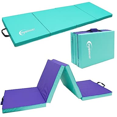 eyepower 180x60 Tappetino Ginnastica Pieghevole - Materassino Palestra Spesso 5 cm - Base per Addominali a Terra - Supporto Fitness Ripiegabile e Salvaspazio - Tappeto Sport Yoga Gym Compatto