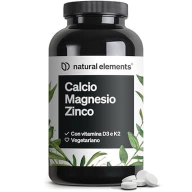 Calcio Complex con Magnesio e Zinco + Vitamina D3 K2-360 compresse per 6 mesi - 520mg Calcio per dose giornaliera - Dosaggio ottimale, senza additivi - sviluppato e testato in Germania