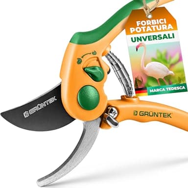 GRÜNTEK Forbici da Giardinaggio Cesoie da Potatura Flamingo. Taglio Bypass Lama passante