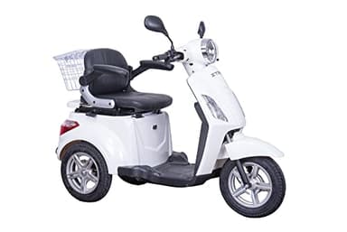 Scooter elettrico 3 ruote Disabili Anziani Z-Tech ZT-15-E Trilux Plus con Elettrofreno Magnetico 25km/h con Differenziale 48v 20ah Quadro Strumenti Digitale (Bianco)