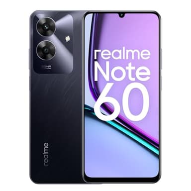 realme Note60 4G Smartphone 4+128GB, Nero Marmo, Schermo 6.74 pollici, Refresco a 90 Hz, Batteria 5000mAh, Fotocamera 32MP, Powerful Octa-core Processor, Protezione ArmorShell, IP64