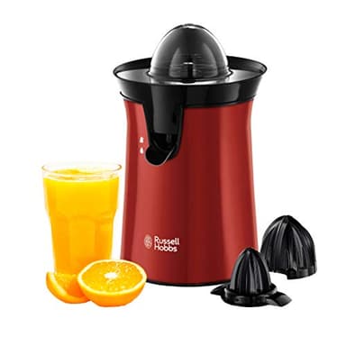 Russell Hobbs Spremiagrumi 26010-56, 60 Watt, Rotazione a pressione bi-direzionale, Acciaio Inox, Rosso
