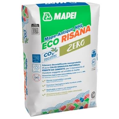Mapei Mape Antique NHL Eco Risana Intonaco Deumidificante in Polvere, Calce Idraulica Naturale, Risanamento Murature 20 kg