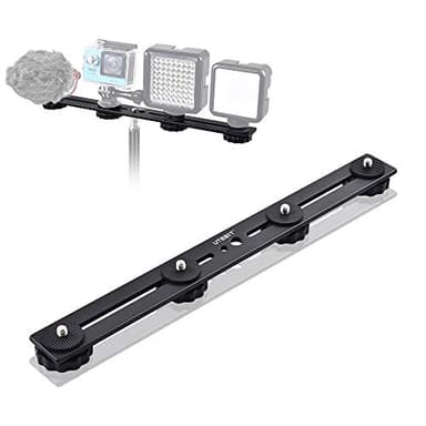 UTEBIT Dual Flash Bracket Staffa Doppio Staffa Flash a Slitta da 30 cm / 11,8 pollici Stativo Luci Supporto Fotocamera con a vite da 1/4 di pollice per Videocamera DSLR LED Flash e Microfono