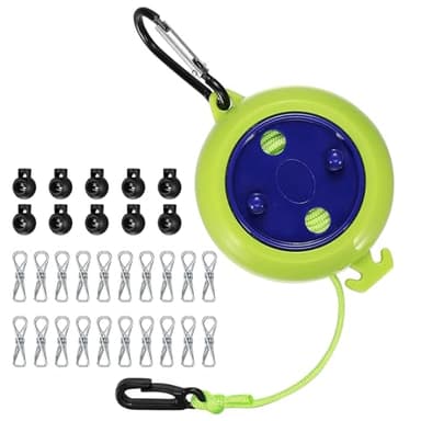 Linea di Stendibiancheria da Campeggio Estensibile,10M di Corda da Viaggio da Campeggio, Stendibiancheria Antiscivolo Portatile per Accessori da Viaggio Outdoor,con 10 Fibbie Fisse,20 Clip