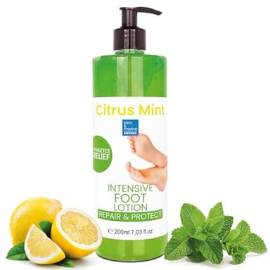 Crema Piedi, Profumo Agrumi, Ultra Idratante, Antifungina, Elimina Odori, Allevia Dolore, Per Pelle Secca e Screpolata, 200 ml
