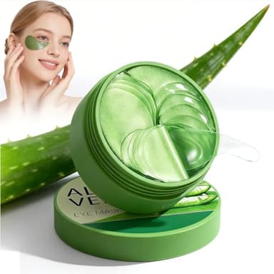 60 Pcs Maschera Occhi di Aloe Vera,Patch Occhiaie e Borse,Collagene Patch Occhi, Rimuovi Borse, Riduce le Rughe e le Linee Sottili, Migliora e Rassoda la Pelle degli Occhi