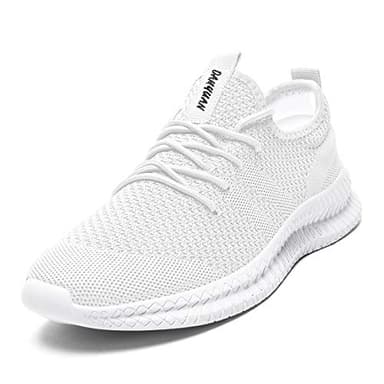 EGMPDA Scarpe Running Donna Scarpe da Ginnastica Leggere Scarpe da Corsa Camminare Comode Scarpe Tennis Sneakers Donna Traspiranti Scarpe Sportive Trekking Indoor Outdoor Multisport Bianco 42