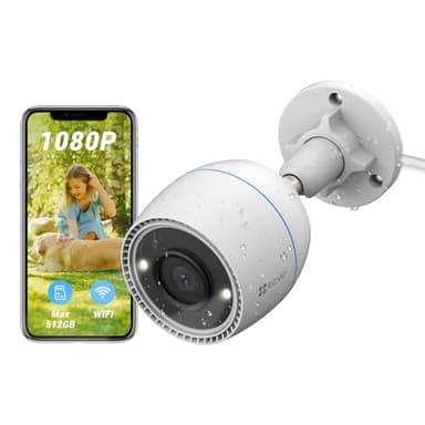 EZVIZ C3TN Telecamera di sicurezza esterna 1080P CCTV Wi-Fi Camera con visione notturna 30 m, rilevamento del movimento, impermeabile IP67, compatibile con Alexa, Google Home (C3TN 1080P)