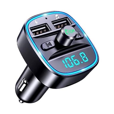 Trasmettitore FM Bluetooth per auto Dual USB adattatore per caricabatteria da auto, ricevitore radio wireless, chiamate, display a LED, musica P Free