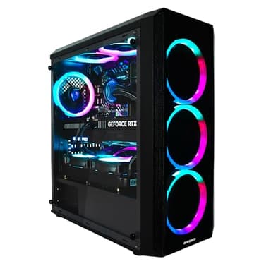 GREED® MK2 Pro - 4K High End Gaming PC – AMD Ryzen 7 5700X + Nvidia Geforce RTX 5070 – computer RGB veloce + desktop 4k con 4,6 GHz – 32GB DDR4 RAM – Raffreddamento ad acqua - 1TB SSD – WLAN + W11 Pro