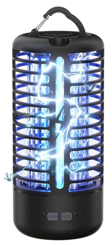 Anysun Lampada Antizanzare Elettrica 3000V con Luce LED, Zanzariera Impermeabile IPX4, Uccide Zanzare e Insetti Volanti, Ideale per Casa, Giardino, Patio, Cortile e Campeggio (Nero)