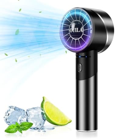 OUILA Ventilatore Portatile USB Mini Ventilatore Ad Alta Velocità 4 Velocità Ricaricabile,Ventilatore USB 120g Piccolo Ventilatore Portatile Silenziosa per Ufficio,Casa,Campeggio All'aperto, Escursion