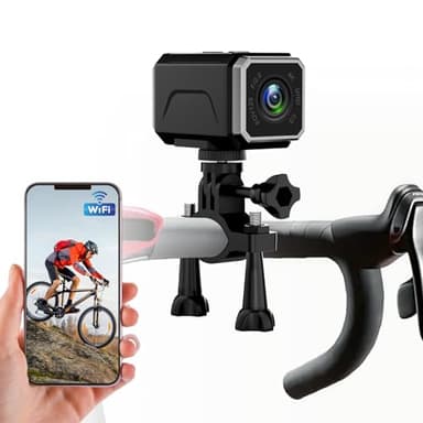 Pudet Luo Action Cam Moto WiFi, 4K Stabilizzazione Hotspot Telecamera Moto, Batteria da 8 Ore & Grandangolo da 140° Action Camera per Sport e Avventura