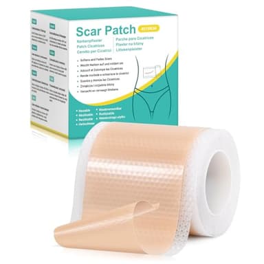 Cerotti Silicone Cicatrici 150 cm, Riusabili Mediciali, Per Taglio Cesareo, Cheloidi, Ipoallergenico Traspirante Impermeabile