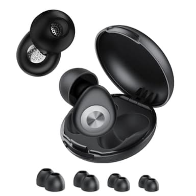 CASCHO Tappi Orecchie Dormire-45DB Tappi per Orecchie Antirumore in Silicone Riutilizzabili, con 8 inserti auricolari in XS/S/M/L, Tappi per Dormire/Viaggiare/Concentrarsi/Concerti, Nero