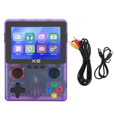 MENDUNER Console retrò Portatile, Console di Gioco con Scheda di Memoria 32G, Supporta 11 Emulatori, Schermo IPS da 3,5 Pollici, Batteria da 6 Ore, Purple