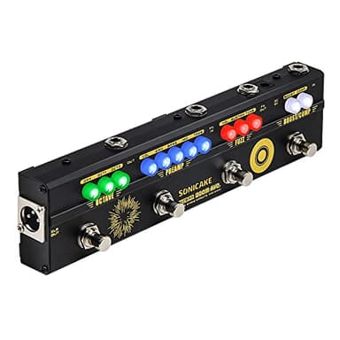SONICAKE Pedale Multieffetto Bass Preamp DI Box Multi Effetto Compressore Boost Fuzz Octaver Pedale con FX Loop BOOM Ave.