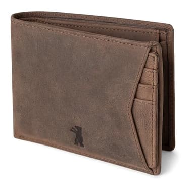 Berliner Bags Vintage Portafoglio Uomo Kiel, Portatessere Uomo in Vera Pelle, Portafoglio con Portamonete e Blocco RFID, con Portacarte Rimovibile e Scatola Regalo, per Uomini - Marrone