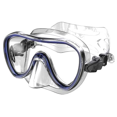 Seac Salina SLT, Maschera Subacquea per Uomo, Donna e Bambini in silicone, Ideale per Snorkeling, Trasparente/blu, Standard