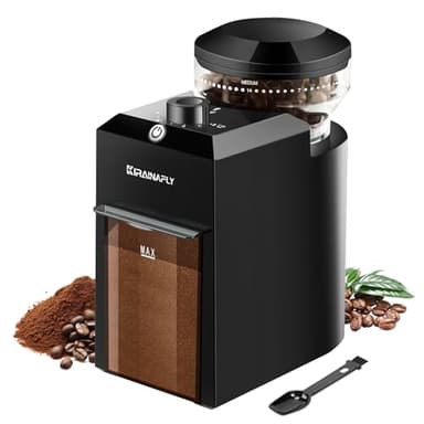 KIRAINAFLY Macinacaffè elettrico, macinacaffè regolabile con 28 impostazioni di macinatura precise per French Press, caffè a goccia ed espresso, 12 tazze, nero
