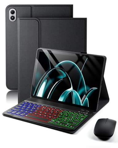 Per Xiaomi Redmi Pad 2 Pro(2025)/Redmi Pad Pro(2024)/POCO Pad (2024) 12.1Pollici Cover Con Wireless Bluetooth Retroilluminati Italiano Tastiera(QWERTY)e Mouse Custodia Protettiva Backlit Keyboard Case