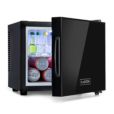KLARSTEIN Frosty Minibar - Mini Frigo, Compatto, Sistema di Raffreddamento Termoelettrico, Capacità 10 Litri, Temperatura: 12-18 °C, Classe di Efficienza Energetica A, 33 dB, Nero