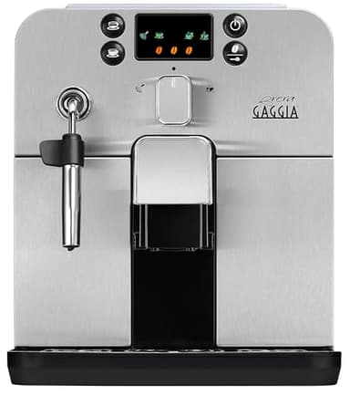 Gaggia RI9305/11 Brera - Macchina da Caffè Automatica, per Espresso e Cappuccino, Caffè in Grani o Macinato, 1400 W, Argento/Nero