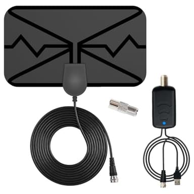 liuchanghe Antenna TV Interna Amplificata Potente, può ricevere segnali DVB-T2 entro un raggio di 250km, Antenna Digitale Terrestre supporta smart TV 4K HD/1080P