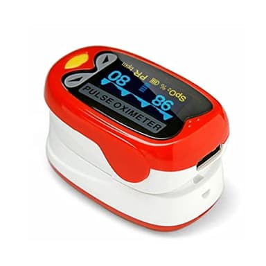 Mobiclinic ®, Saturimetro pediatrico, Py03, Pulsossimetro da dito per bambini, Affidabile e accurato, Ossimetro professionale, Con caricatore usb, Forma di uccellino, Rosso