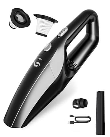 SERVOMASTER Aspirapolvere Portatile, Aspirapolvere Auto Ricaricabile, Aspirabriciole Senza Fili Potente con HEPA, Mini Aspirapolvere per Uomo e Donna, Accessori Interni Kit di Pulizia