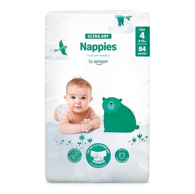 by Amazon - 84 Ultra Dry Nappies - Taglia 4 (8-14kg) (Stesso Prodotto Commercializzato in Precedenza con il Marchio Mama Bear)
