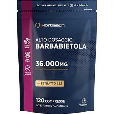 Barbabietola Rossa Integratore | 36.000mg | Stimolatore Ossido Nitrico | Beetroot Supplement | Alto Dosaggio | 120 Compresse Vegane | di Horbaach