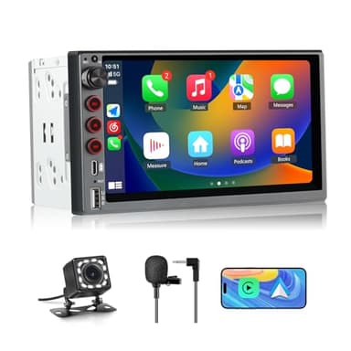 Hexinex Universale Autoradio 2 DIN con Schermo Wireless CarPlay & Android Auto Bluetooth FM GPS USB Tipo-C Comandi al volante