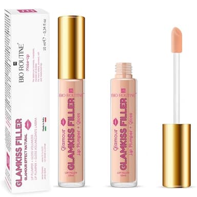 Glamkiss Filler Lip Plumper & Gloss Labbra BIO ROUTINE 10ml - Potente Rimpolpante Effetto Botox - Lucidalabbra Volumizzante Gonfia Labbra, Volume Senza Ago Immediato e Duraturo