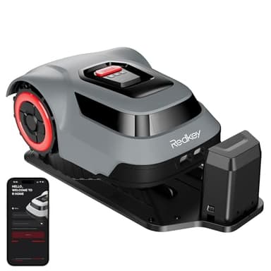 Redkey MGC500 Robot Tagliaerba,Max. 800m²,Rilevamento Delle Rotture del Cavo,Pendenza di Salita 45%, Regola in Modo Intelligente l'altezza di Taglio,Controllo Delle APP,Muting Automatico,per Giardino