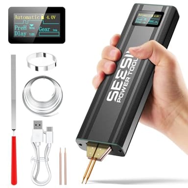 SEESII Saldatrice a Punti per Batterie: Mini Saldatore a Punti Portatile con Batteria Ricaricabile, Spot Welder per Lamiere Nichelate Fino a 0,2mm – per Assemblaggio/Riparazione Pacchetti Batterie
