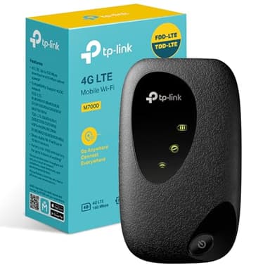 TP-Link (Nuovo) M7000 Saponetta 4G LTE Cat4 150Mbps, WiFi N300Mbps, Router con SIM, Portatile, Batteria Ricaricabile, Configurazione Semplice, Red DOT Design Award, Versione 2023