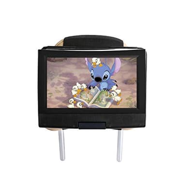 Hikig, supporto per poggiatesta dell'auto per lettori DVD portatili da 7" a 11", stile girevole e ribaltabile, angolazione regolabile e schermo rotante, colore: nero