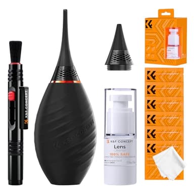 K&F Concept 10 in 1 Kit Pulizia Fotocamera, Kit Pulizia per Fotocamere DSLR, Reflex, Mirrorless, Lenti, Filtri, Obiettivi, Sensori, Accessori per la Pulizia della Fotocamera per Canon Nikon Sony