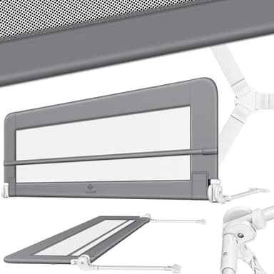 KESSER® Sponda da letto Protezione per letto Sponda da letto bambini Sponda da culla Barriera letto per bambini, Grigio chiaro - 200cm