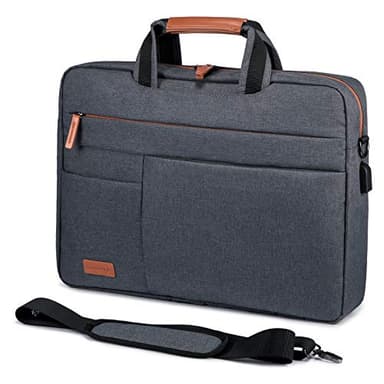 LOVEVOOK Borsa Porta PC 15,6 Pollici Impermeabile a Tracolla per Laptop, Notebook, Lavoro - Uomini, Donne, Insegnanti, Affari, Viaggi, Scuola, Universitari - Grigio Scuro