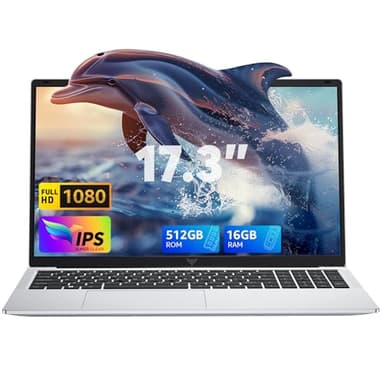 ACEMAIGC PC Portatile 17,3 Pollici,16GB DDR4 512GB SSD,Alder Lake N97,Fino a 3,6 GHz, PC Portatile in Offerta con Tastiera Italiana,Notebook,1920 * 1080 IPS Full HD,WiFi,Apertura e chiusura 180°