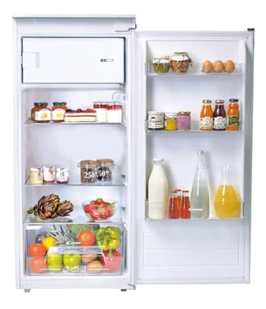 Candy CIO 225 EE/N Frigorifero da incasso con congelatore, porta a traino, 122 cm, 163 litri, frigorifero 147 litri, congelatore 16 litri, 1 cassetto per verdure, 3 ripiani in vetro