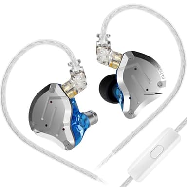 Yinyoo KZ ZS10 Pro HiFi Auricolari con Microfono, Cuffie da Gaming IEM Ibridi 4BA+1DD Cablate con Jack 3.5mm Staccabile Cavo, Cuffie con filo Custodia Metallica per Audiofili,giochi e sport