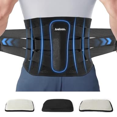 Fascia Lombare Supporto Schiena Donna: Cintura per Uomo Elastica con Imbottitura 3 Rimovibile per Lombosacrale Ernia - Regolabili e Traspiranti Busto Ortopedico Lombare con 6 Sostegno per Lavoro (XL)