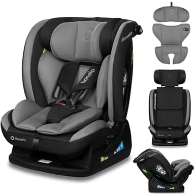 LIONELO AART I-SIZE Seggiolino Auto per Bambini 40-150 cm, Montaggio con Cinture di Sicurezza, Poggiatesta e Schienale Regolabili, Inserto Riduttore e Linguinale, Norma R129 i-Size