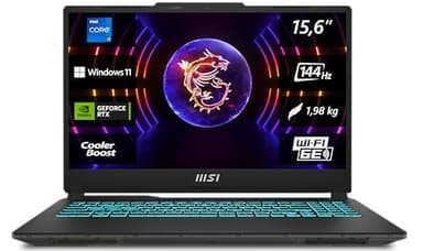 MSI Cyborg 15 Gaming Laptop, 15,6" Full HD 144Hz, Intel Core i7-13620H, NVIDIA GeForce RTX 4060, 16 GB DDR5, SSD da 512 GB, Windows 11 Home, tastiera QWERTZ, A13VF-862, nero/trasparente