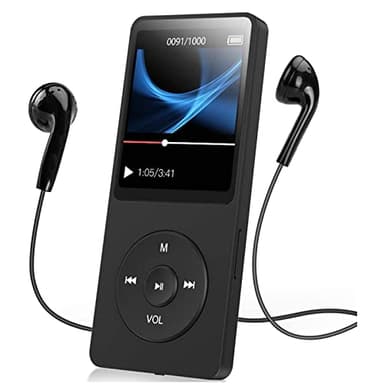 Lettore MP3 con Bluetooth 5.0, Lettore MP3 MP4 Digitale Portatile con Schermo LCD da 1,77 Pollici e Altoparlante, Riproduzione di Foto e Video, Radio FM, Registratore, E-book (Senza scheda di memoria)